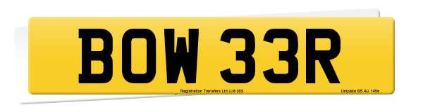 Registration number BOW 33R